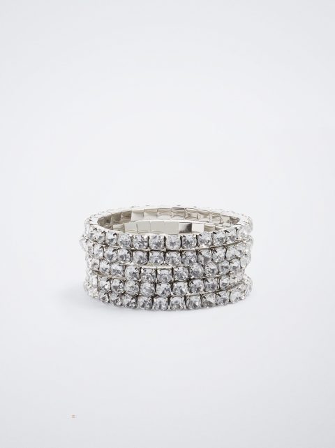 Naramky Parfois Set Of Silver With Strass Damske Strieborne | SK-UY2945167