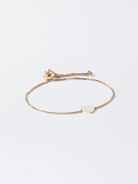 Naramky Parfois Steel With Heart Damske Zlate | SK-DK3182479