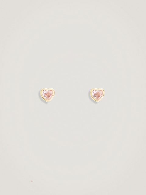 Nausnice Parfois 925 Silver Heart Studs Damske Ruzove | SK-GH9476253