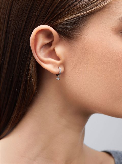 Nausnice Parfois 925 Sterling Silver Hoops With Zirconia Damske Strieborne | SK-BM2789615