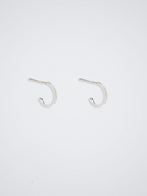 Nausnice Parfois 925 Sterling Silver Hoops With Zirconia Damske Strieborne | SK-IW1539027
