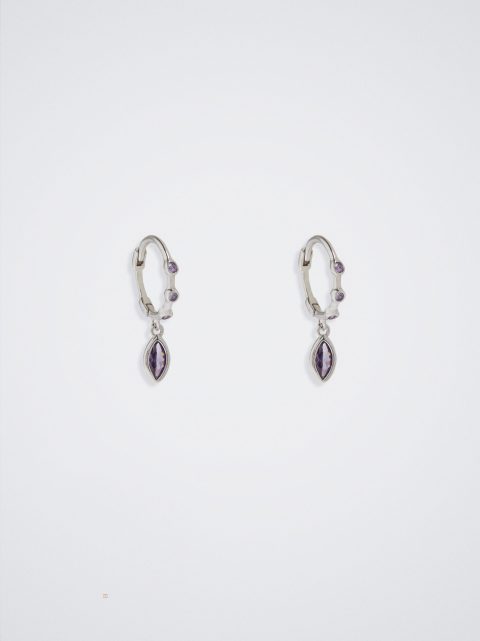 Nausnice Parfois 925 Sterling Silver Hoops With Zirconia Damske Nachový | SK-SC2469085