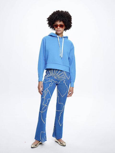 Nohavice Parfois Jacquard Damske Modre | SK-JU5012943