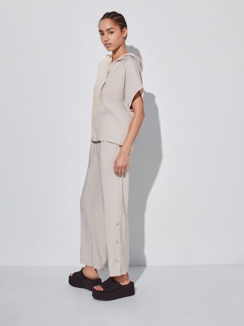 Nohavice Parfois Loose-Fitting With Buttons Damske Siva | SK-TL0682357