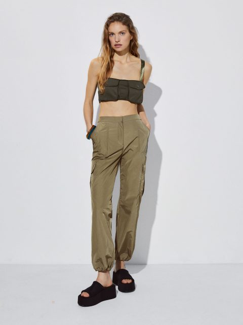 Nohavice Parfois Parachute Damske Zelene | SK-FT6450897