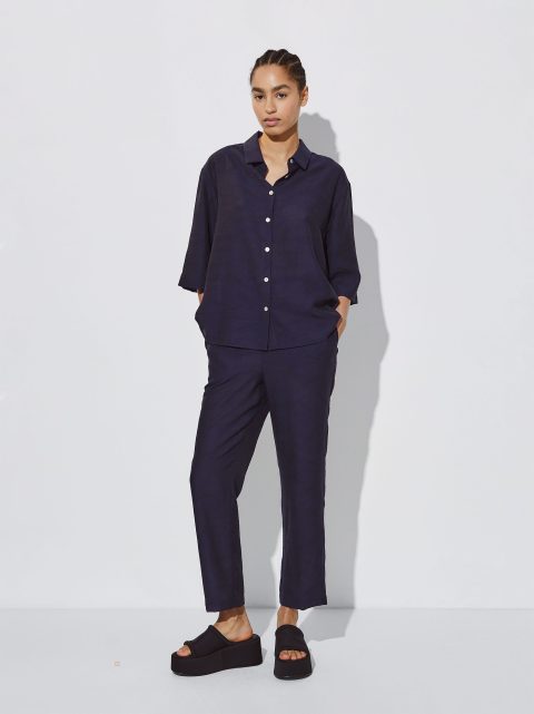 Nohavice Parfois Rovno Jacquard Damske Námornícka Modrá | SK-TF8063742