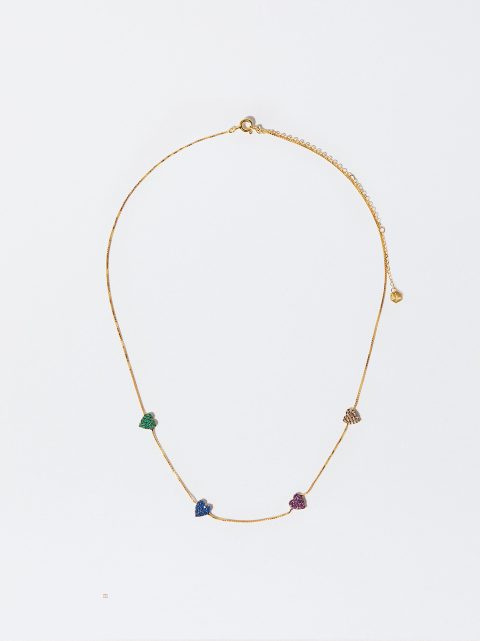 Náhrdelník Parfois 925 Silver With Hearts Damske Viacfarebný | SK-OY9607248