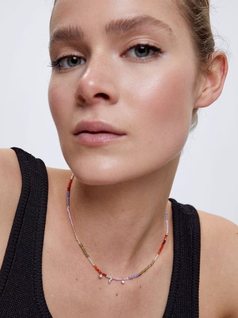 Náhrdelník Parfois 925 Silver With Semi-Precious Stone Damske Viacfarebný | SK-PS1260938