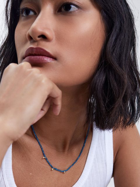 Náhrdelník Parfois 925 Silver With Semi-Precious Stone Damske Modre | SK-ZV8120743