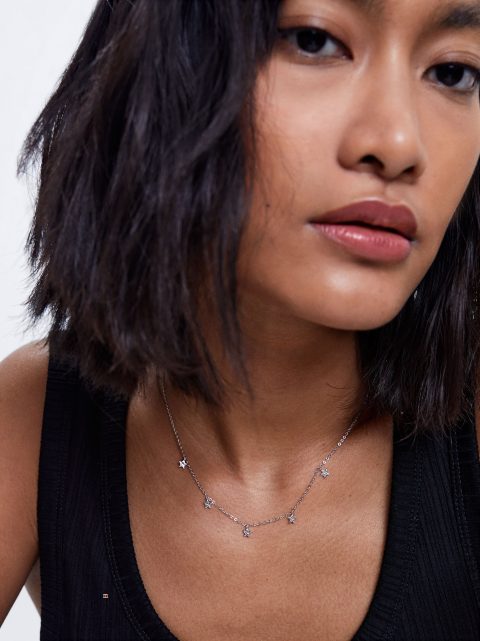 Náhrdelník Parfois 925 Silver With Stars Damske Strieborne | SK-FQ8562913