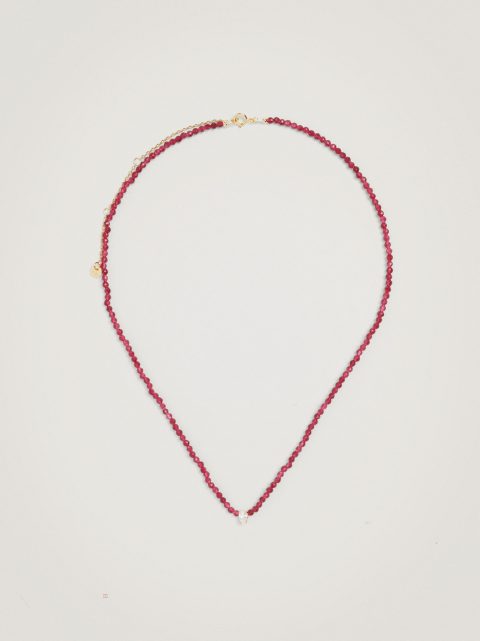 Náhrdelník Parfois 925 Silver With Zirconia Damske Bordove | SK-NP8763015