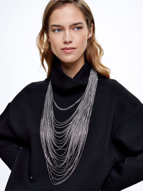 Náhrdelník Parfois Body With Crystals Damske Strieborne | SK-YA9703416
