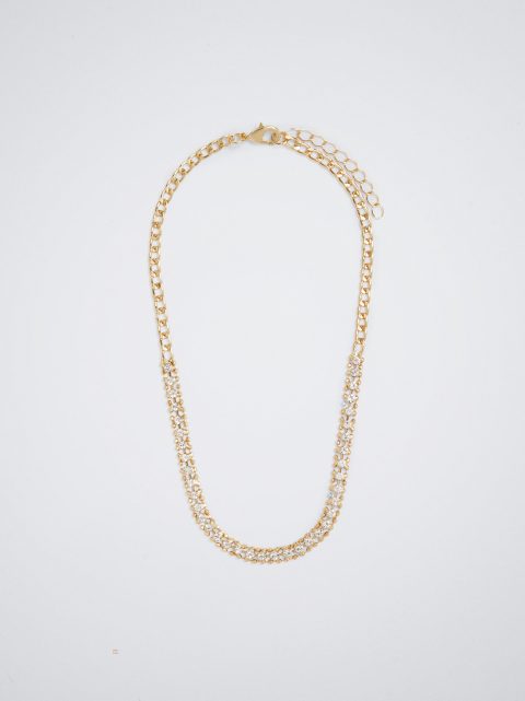 Náhrdelník Parfois Golden Choker With Crystals Damske Zlate | SK-TI4089675