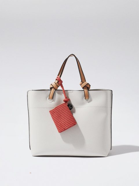 Nákupné Tašky Parfois Everyday Tote With Detachable Pendant Damske Biele | SK-MC0947821