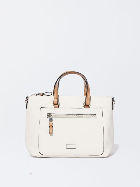 Nákupné Tašky Parfois Nylon-Effect Personalised Tote Damske Biele | SK-CS7186293
