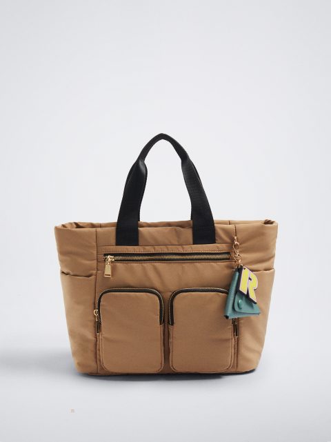 Nákupné Tašky Parfois Nylon Shopper With Pendant Damske Hnede | SK-AQ2043957