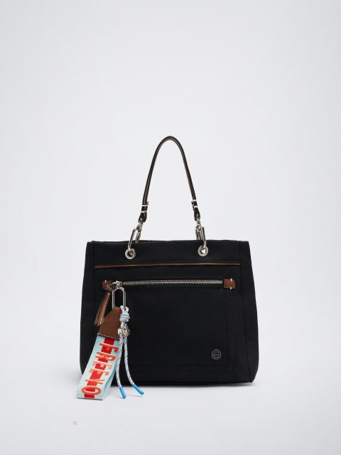 Nákupné Tašky Parfois Nylon Tote With Pendant Damske Čierne | SK-TV2150364