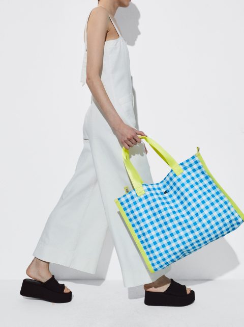 Nákupné Tašky Parfois Personalised Gingham Tote Damske Modre | SK-YG3478051