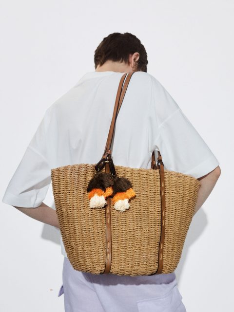 Nákupné Tašky Parfois Straw Tote With Pendant Damske Béžové | SK-ZA1904756