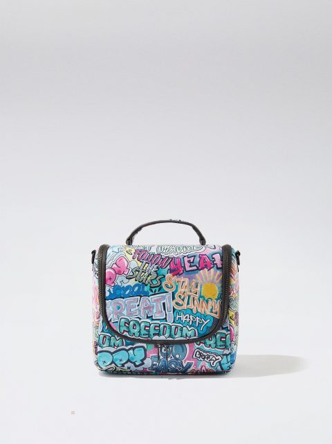Obedové Tašky Parfois Neoprene Printed Damske Modre | SK-QK7648902