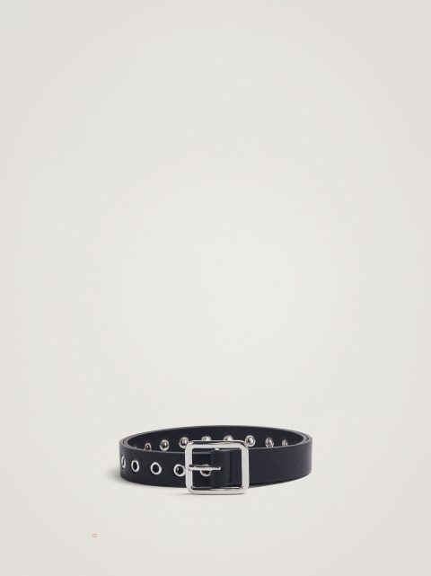 Opasky Parfois Belt With Eyelets Damske Čierne | SK-OY9476382