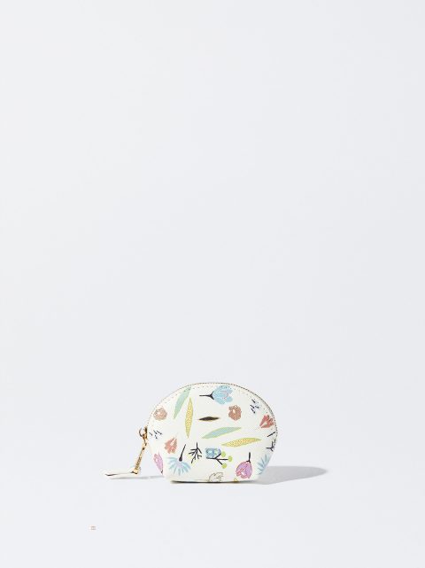 Penazenky Parfois Floral Print Coin Damske Biele | SK-KY1750634