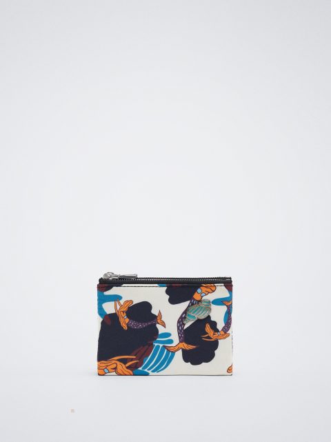 Penazenky Parfois Printed Nylon Coin Damske Biele | SK-TH3729106