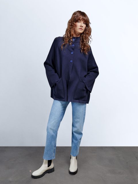 Pončá Parfois Knit With High Neck Damske Modre | SK-CP1357940