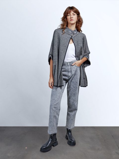 Pončá Parfois Knit With High Neck Damske Čierne | SK-HQ0924831