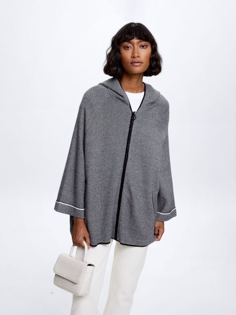 Pončá Parfois S Kapucňou Knit Damske Čierne | SK-UL1723658