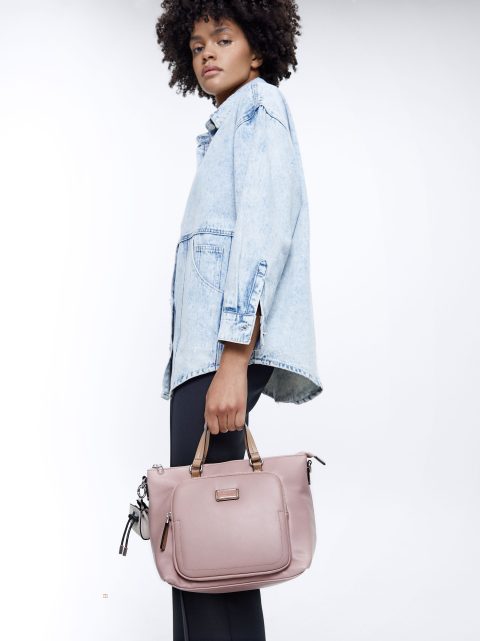 Prenosná Taška Parfois Tote Bag With Pendant Damske Ruzove | SK-BQ3967451
