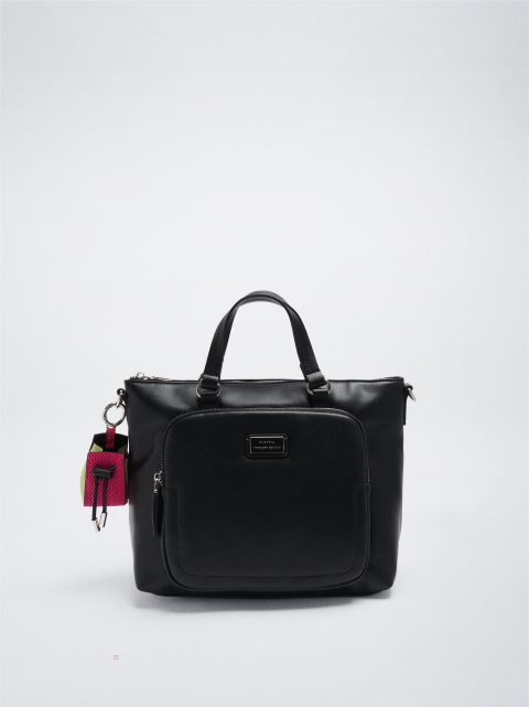 Prenosná Taška Parfois Tote Bag With Pendant Damske Čierne | SK-UW7021438