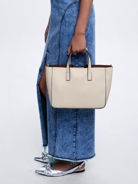 Prenosná Taška Parfois Tote Bag With Removable Interior Damske Béžové | SK-GD9452831