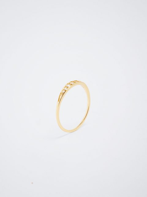 Prstene Parfois 925 Silver With Zirconia Damske Zlate | SK-DI4029681