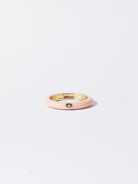 Prstene Parfois Enamel With Crystal Damske Koralove | SK-XH5204836