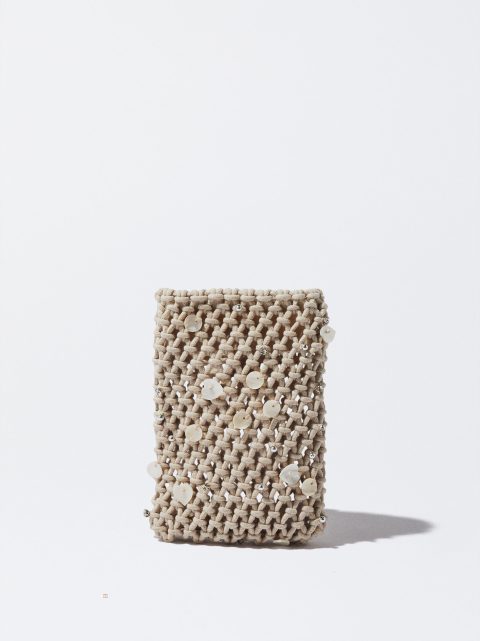 Puzdro na Mobil Parfois Crochet Mobile With Shell Damske Béžové | SK-KL4357928