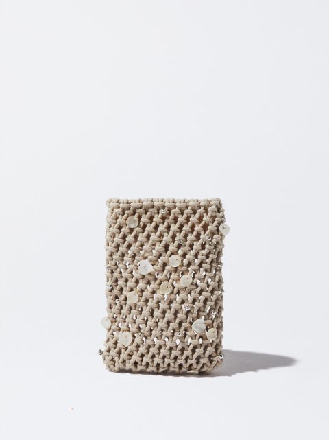 Puzdro na Mobil Parfois Crochet Mobile With Shell Damske Béžové | SK-MY9328450