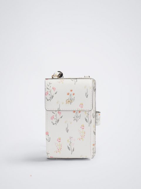 Puzdro na Mobil Parfois Floral Print Mobile Damske Béžové | SK-EF2856493
