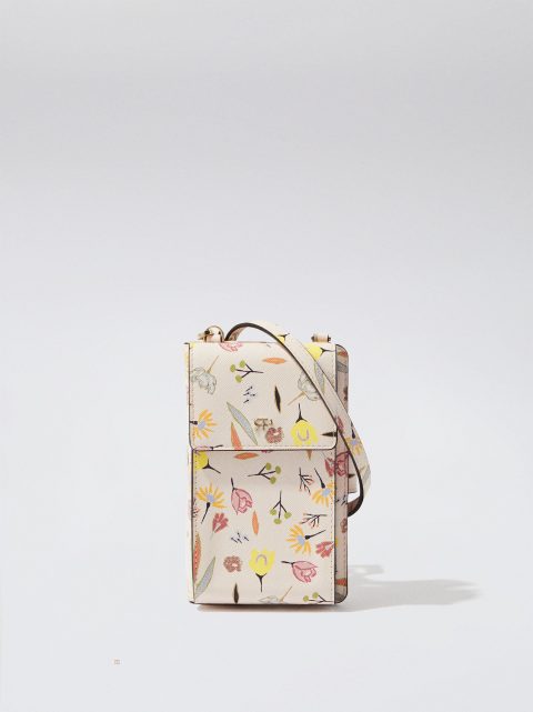 Puzdro na Mobil Parfois Floral Print Mobile Damske Béžové | SK-GS5634907