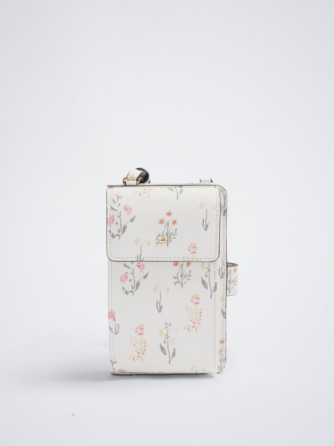 Puzdro na Mobil Parfois Floral Print Mobile Damske Béžové | SK-IR5972483