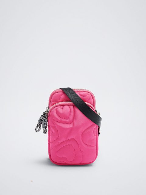 Puzdro na Mobil Parfois Nylon Heart Damske Ruzove | SK-DG1897453