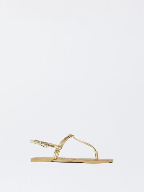 Sandále Parfois Balerinky With Knot Damske Zlate | SK-AO6549803