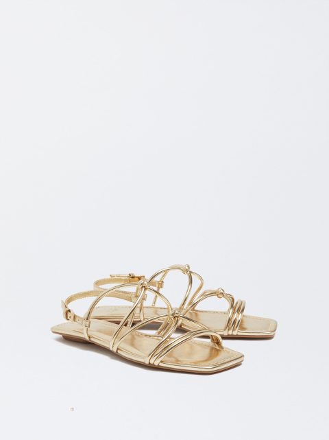 Sandále Parfois Balerinky With Knots Damske Zlate | SK-GM9150764