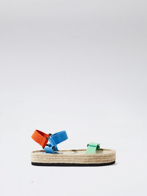 Sandále Parfois Cross Straps Jute Damske Viacfarebný | SK-MW1473986