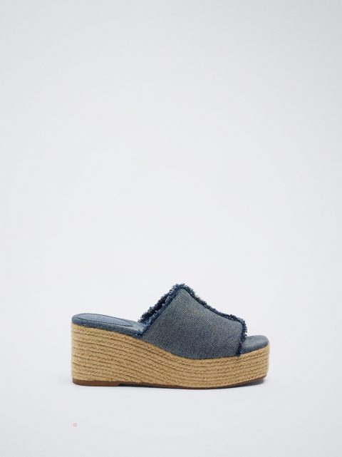 Sandále Parfois Denim Wedge Damske Modre | SK-GP7529814