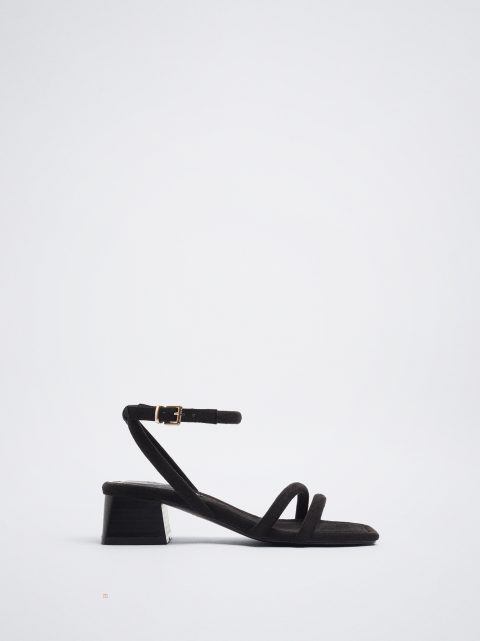 Sandále Parfois Heel With Tubular Straps Damske Čierne | SK-GX2719468