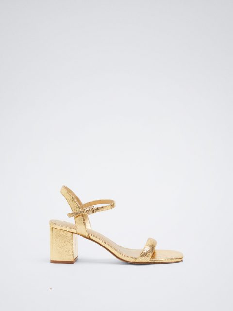Sandále Parfois High Heel Metallic Damske Zlate | SK-PW9736821