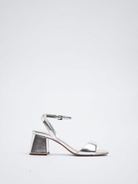 Sandále Parfois High-Heel With Ankle Straps Damske Strieborne | SK-QX4610985