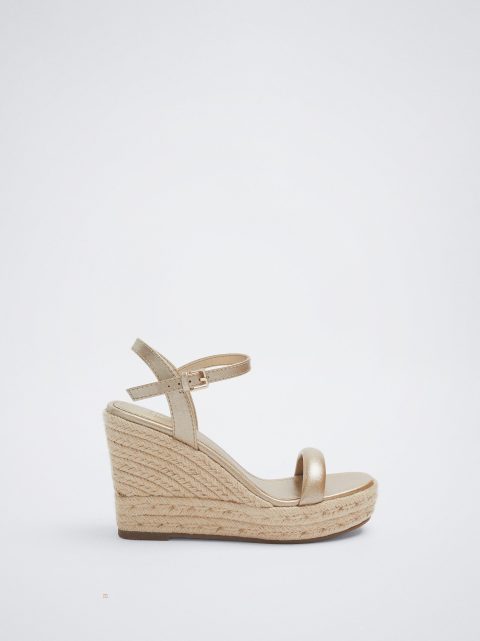 Sandále Parfois Jute Wedge Damske Zlate | SK-QR3096758