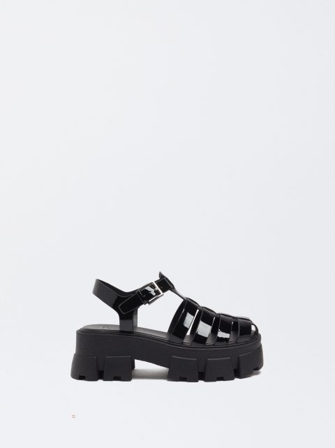 Sandále Parfois Rubber Platforme Damske Čierne | SK-SG2654819